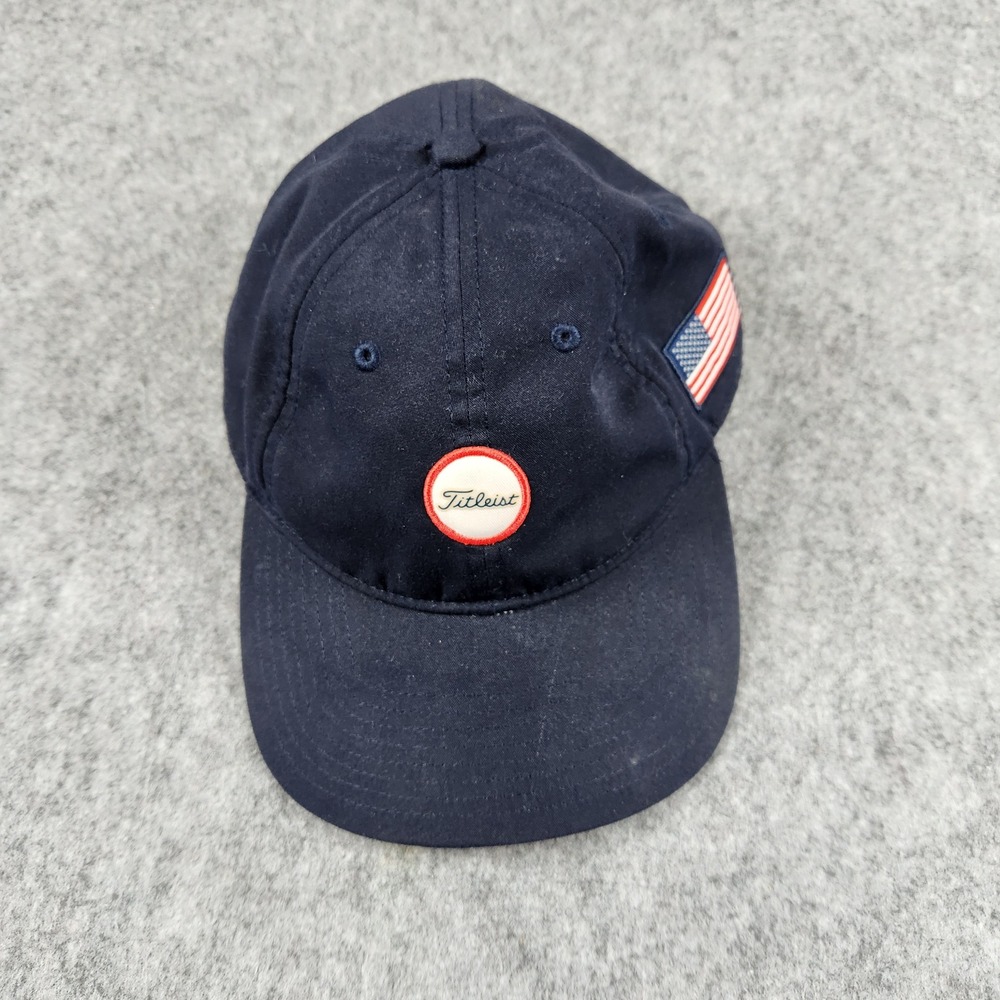 Titleist Montauk Hat Men OS Blue American Flag USA Golf Adjustable Strapback Cap